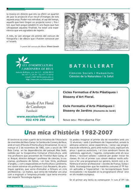 La Revista - Maig 2009 - Institut Horticultura i Jardineria de Reus.