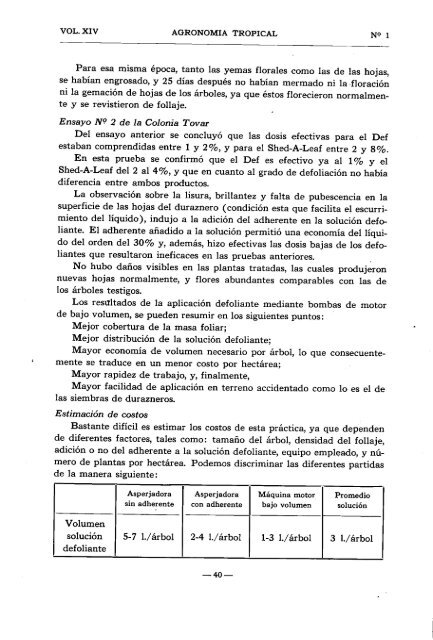 EMPLEO DE DEFOLIANTES QUIMICOS EN DURAZNEROS