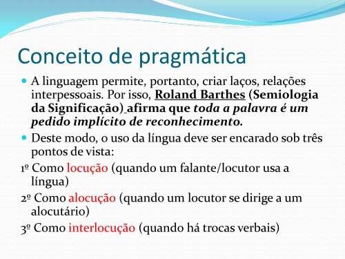 Conceito de pragmática