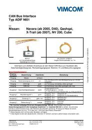 CAN Bus Interface Typ ADIF NI01 Nissan: Navara (ab ... - Vimcom