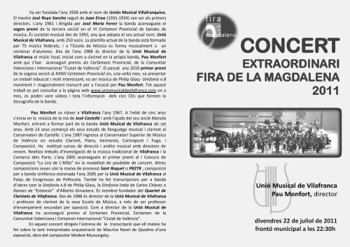 CONCERT - Unió Musical de Vilafranca