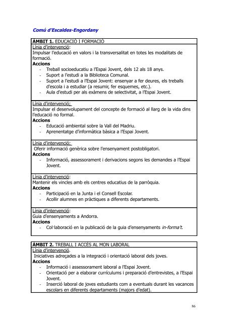 Pla Nacional de Joventut d'Andorra - Unesco