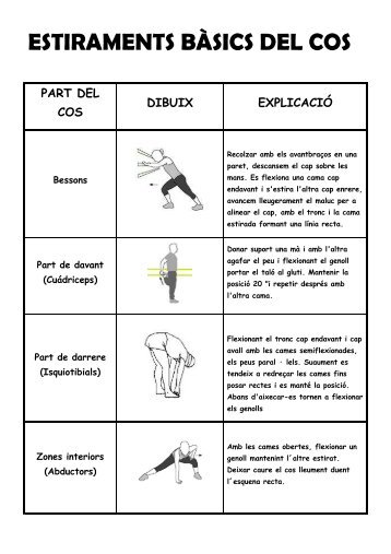 ESTIRAMENTS BÀSICS DEL COS - Escola Jaume El Conqueridor