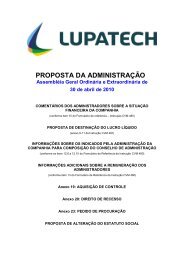 PROPOSTA DA ADMINISTRAÇÃO - Lupatech