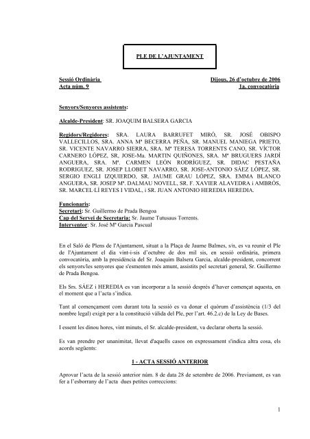Acta íntegra - Ajuntament de Gavà