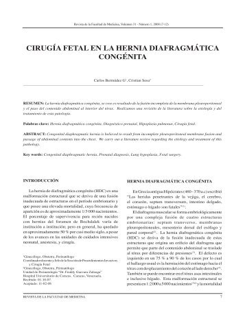 cirugía fetal en la hernia diafragmática congénita - SciELO