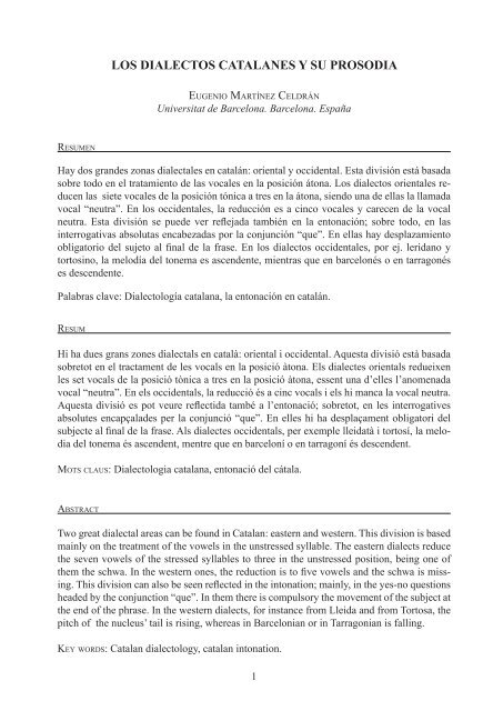 Distribución del número de sílabas en las palabras del catalán, español