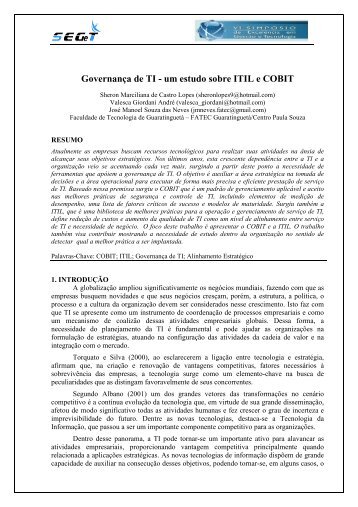 Governança de Ti - um estudo sobre Itil e Cobit - aedb