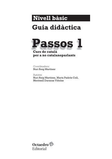 Guia didàctica per al professor/a - Editorial Octaedro