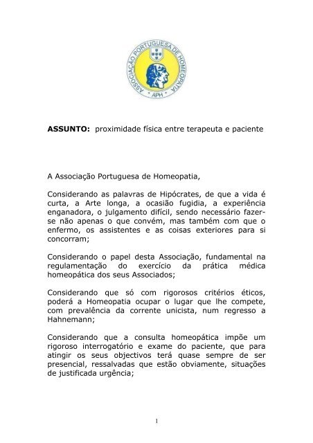 A Associação Portuguesa de Homeopatia