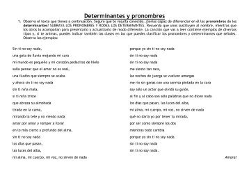 Actividades determinantes y pronombres - Profe de lengua