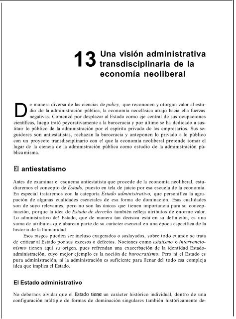 “Teoría Administrativa del Estado”. - Instituto Nacional de ...