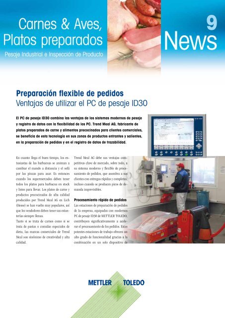 Carnes & Aves, Platos preparados Newsletter 9 - METTLER TOLEDO