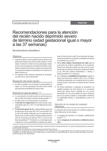 Recomendaciones para la atención del recién nacido deprimido ...