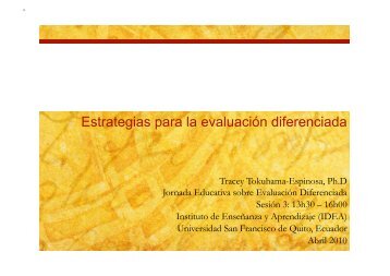 Estrategias para la evaluación diferenciada - Instituto de Enseñanza ...