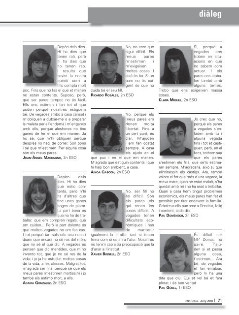 Revista Reviscola n. 6 (2010) - Institut Jaume Huguet