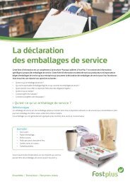 La déclaration des emballages de service - FOST Plus