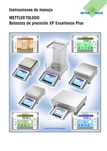 Instrucciones de manejo Balanzas de precisión XP Excellence Plus