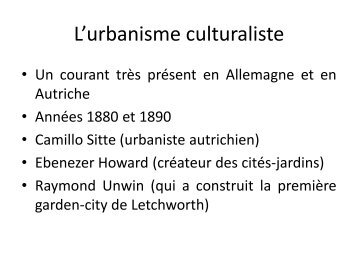 urbanisme culturaliste et naturaliste