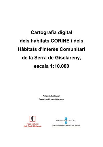 Cartografia digital dels hbitats CORINE i dels Hbitats d'Inte