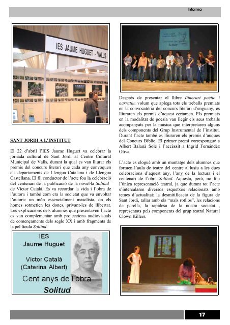 Revista Informa n. 10, juny 2005 - Institut Jaume Huguet