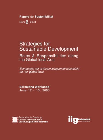 Strategies for Sustainable Development - Generalitat de Catalunya