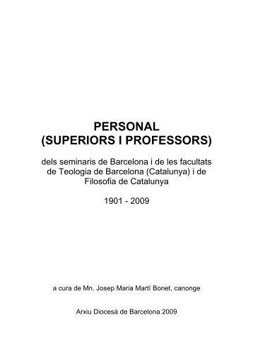 Personal seminaris - Patrimoni Cultural - Arquebisbat de Barcelona