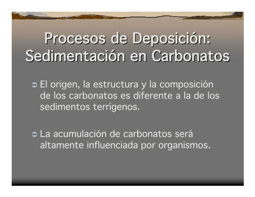 Procesos de Deposición: Sedimentación en Carbonatos Procesos ...