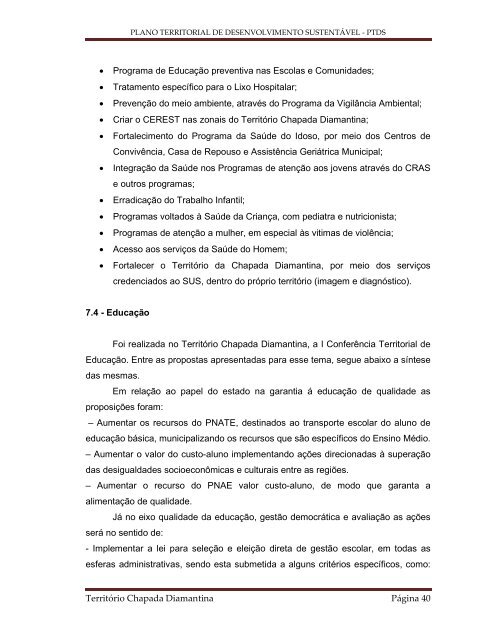 Plano Territorial de Desenvolvimento Sustentável do Território