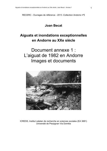 Joan Becat Aiguats et inondations exceptionnelles en Andorre au ...