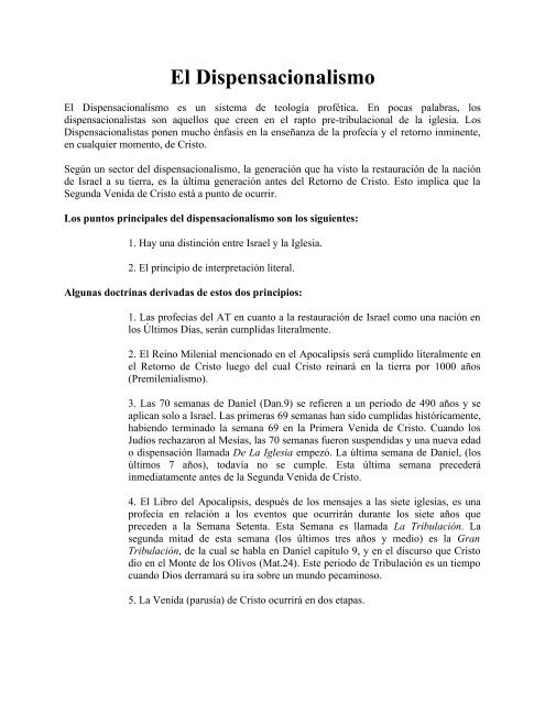 El dispensacionalismo.pdf - iglesia bautista getsemani de montreal