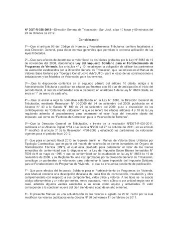 Nº DGT-R-028-2012—Dirección General de Tributación.- San José ...