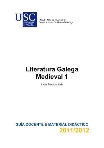 Literatura galega medieval 1 - Universidade de Santiago de ...