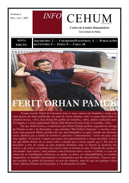 FERIT ORHAN PAMUK - cehum - Universidade do Minho