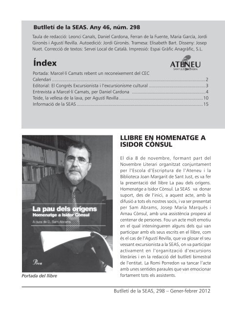 SEAS Nº 298.indd - Entitats de sant Just Desvern