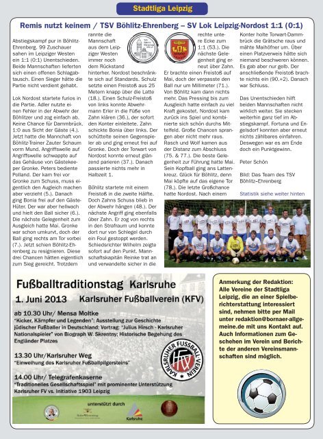 Leipziger Sportwoche - Regionale Fußball Zeitung - Ausgabe 04 vom 22.04.2013