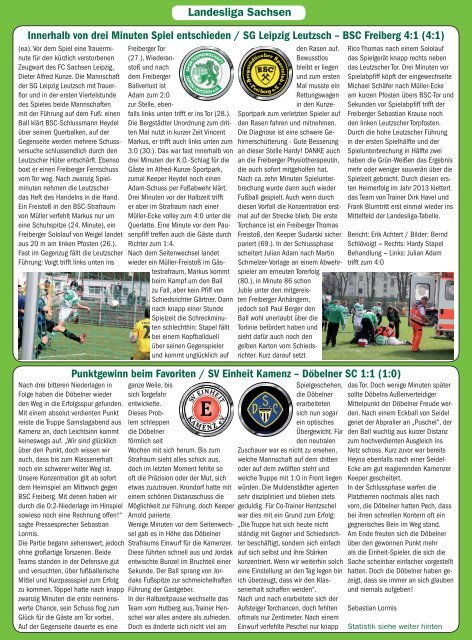 Leipziger Sportwoche - Regionale Fußball Zeitung - Ausgabe 04 vom 22.04.2013