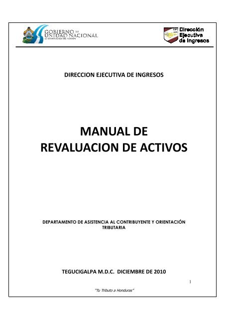 manual de revaluacion de activos - Dirección Ejecutiva de Ingresos