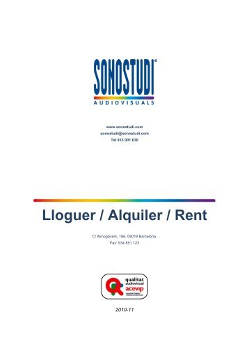 Lloguer / Alquiler / Rent - Sonostudi