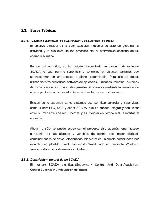 diseño de un sistema de control supervisorio y - Universidad de ...