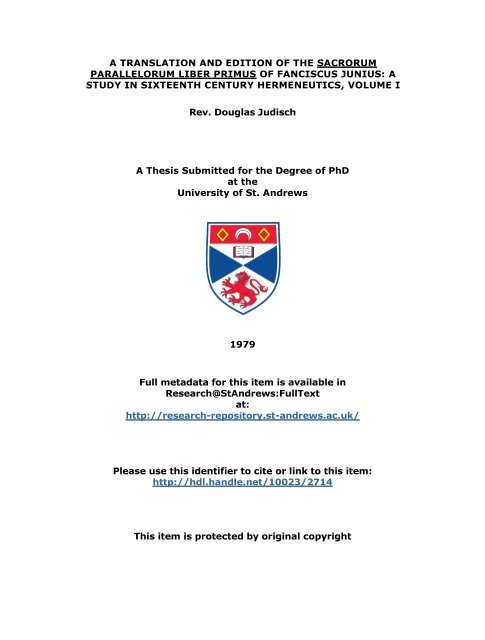 Douglas Judisch PhD Thesis V1 - University of St Andrews