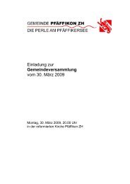 Bestimmungen - Gemeinde Pfäffikon ZH