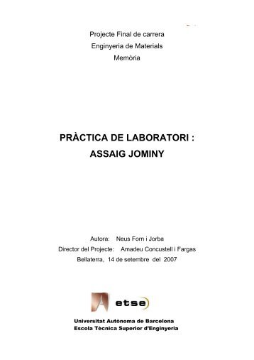 PRÀCTICA DE LABORATORI : ASSAIG JOMINY - Recercat