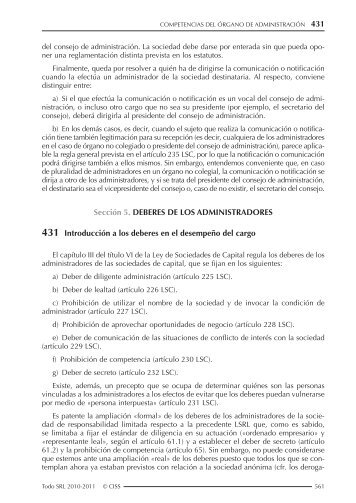 Sección 5. DEBERES DE LOS ADMINISTRADORES 431 ... - CISS