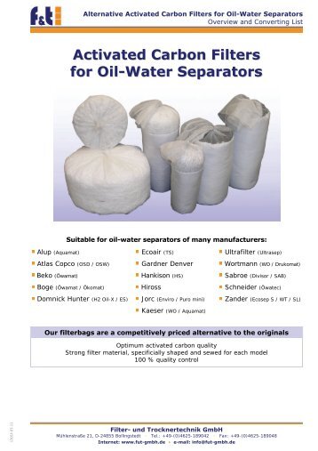 Activated Carbon Filters for Oil-Water Separators - Fut-GmbH