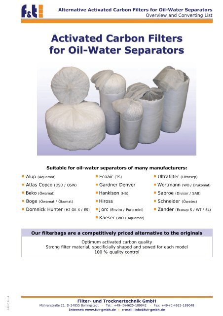Activated Carbon Filters for Oil-Water Separators - Fut-GmbH