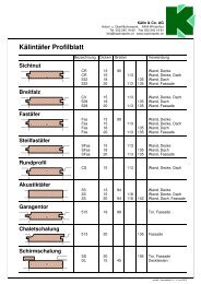 Kälintäfer Profilblatt - Kälin Täfer in der Schweiz