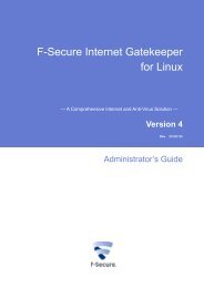 F-Secure Internet Gatekeeper for Linux - Administrator's Guide