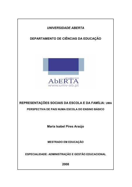 Maria Isabel Pires Araújo - Universidade Aberta