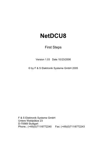 NetDCU8 - F&S Elektronik Systeme GmbH.